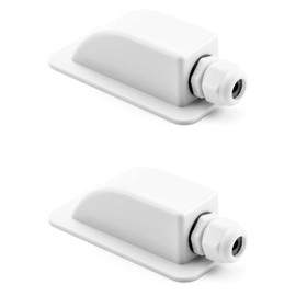 QWORK® 2Pcs IP68 Solar Cable Entry Gland Waterproof ABS Solar 1 Way Cable Entry Dual Cable Entry Housing for Solar Panels of RV, Caravan and Marine, White