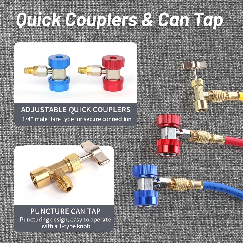 PB Motor Tech 3 Way AC Manifold Gauge Set for