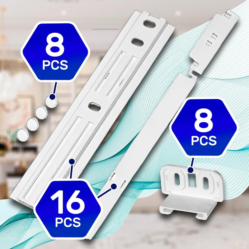 8 Piece Door Assembly Set Tow Hinge Fridge and Freezer