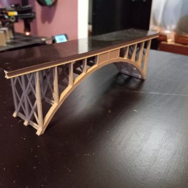 Spencer-3D CUSTOM ORDER TWO LANE N Scale Truss Arch Bridge 3D Printed scale 13.5 Inch Long