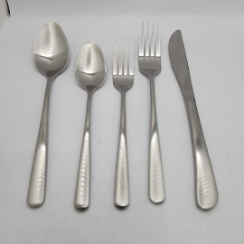 JazzUpCo NEW JazzUpCo Haelynn Flatware Matte Silver. 4 Person Set. (20 Pieces)