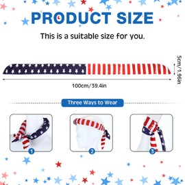 Buryeah 24 Pcs American Flag Cooling Neck Wraps Cooling Bandana Ice Cool Scarf Neck Cooler Patriotic 4th of July Cooling Headband for Hot Weather Summer Outdoor Activities Men Women, Blue Red White