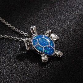 kelistom Sea Turtle Pendant Necklace for Women Men Silver Plated Link Chain Animal Jewlery