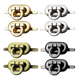 Niaciswe Bag Clasp Metal 8 Sets Pocket Fastener Bag Clasps Lock for Bags Twist Turn Lock Bolt Lock Twist Locks Bag Accessories Black Silver Golden Bronze