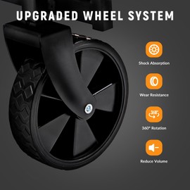 Welsteepse Collapsible Foldable Wagon, Heavy Duty Folding Utility Garden Cart Wagon for Sports, Camping, Garden, and Shopping, Black (5 Inches)