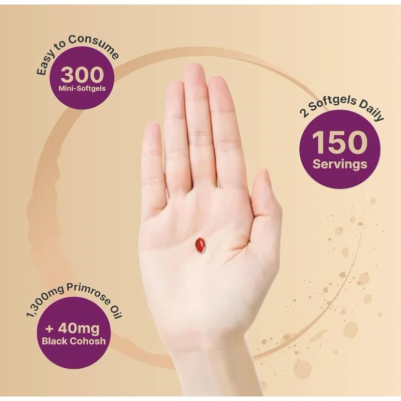 Aceite Onagra + Black Cohosh 1300mg Mujer 300 Tab Americano