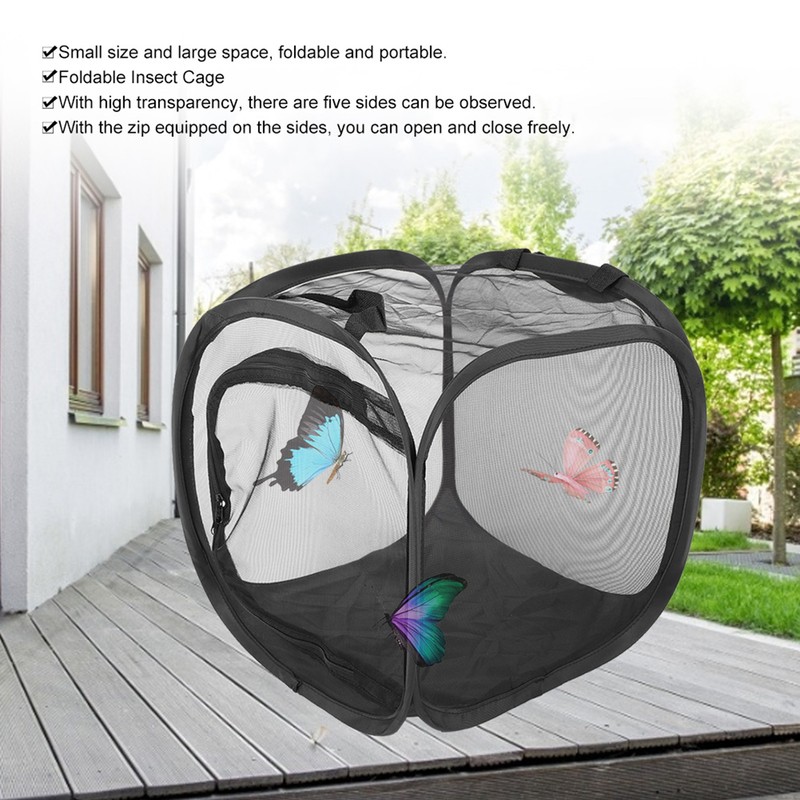 Foldable Stick Insect Cage Housing Enclosure Breeding Cages Net Cloth