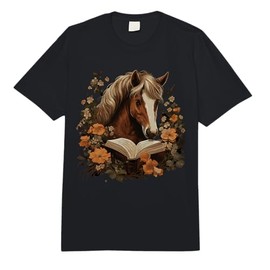 Cottagecore Horse Reading Aesthetic Book Outfit for Women Comfort Colors Adult Heavyweight T-Shirt