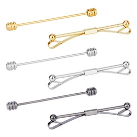 UNICRAFTALE 6Pcs Shirt Collar Clips Men's Classic Tie Clips Tight Necktie Tie Clips Silver Black Metal Necktie Pins Brass Collar Pins Tie Clips Wedding Business Collar Clips Gifts