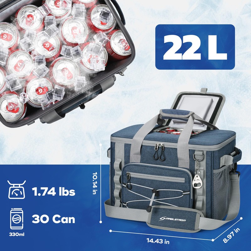 Maelstrom Soft Sided Cooler Bag, 30 Can Collapsible Insulated Ice