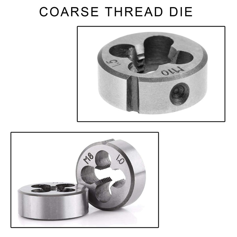 JONMON 8Pcs Metric Dies Set - Adjustable Die Wrench, M25