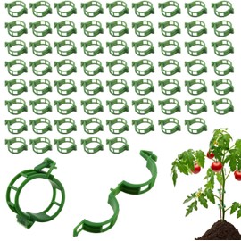 Pack of 100 Plant Clips Climbing Aid Plants Plant Clips Tomato Trellis Plastic Tomato Clips for Climbing Plants Flower Clips for Vegetables Plants Attachment