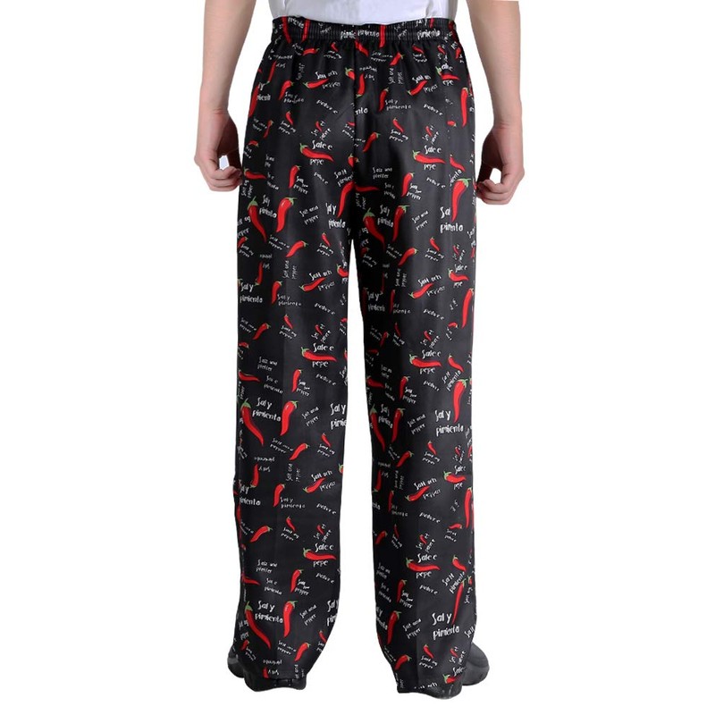 Nideen Men’s and Women's Baggy Printed Chef Pants Kitchen Uniforms