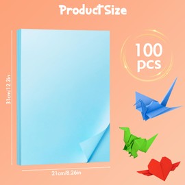 100 Sheets Coloured Paper A4, Coloured Card, Origami Paper, Craft Paper, for Children Adults Beginners DIY Arts and Crafts Paper Cuttings Drawing