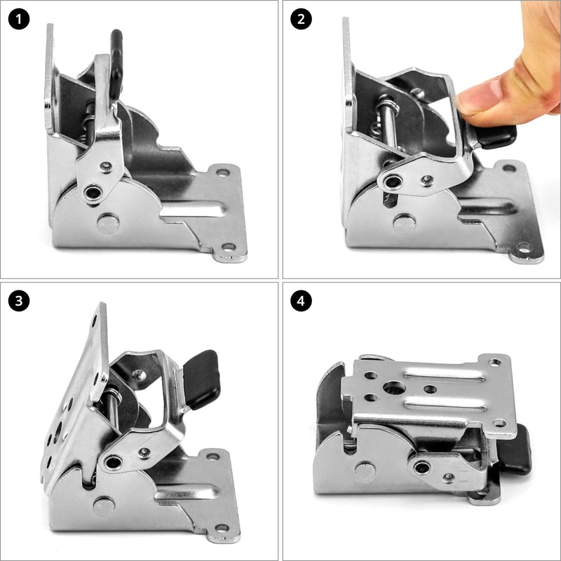 QWORK® 2 Pack Folding Lock Extension Self Locking Foldable Hinge