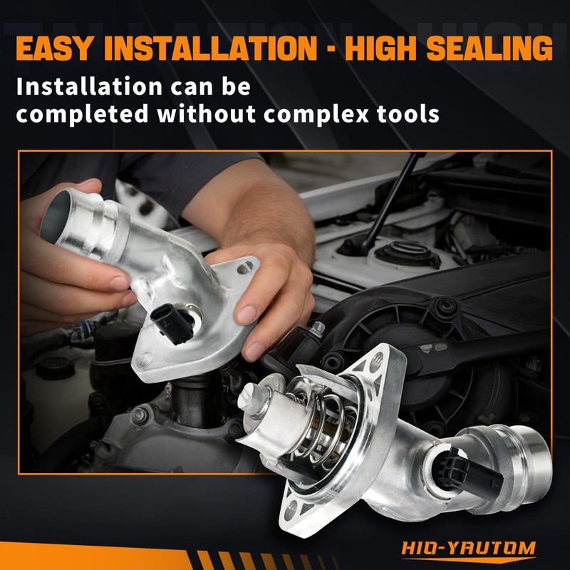 25500-2E085 Aluminium Engine Coolant Thermostat Housing Assembly Compatible with Hyundai