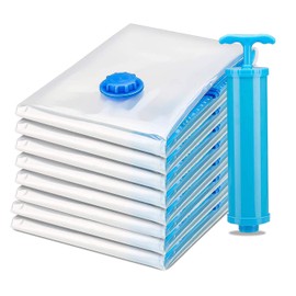 Boyeb Bolsas de almacenamiento al vacío, 8 Pack Bolsas de Compresión de Ahorro de Espacio, Bolsas de compresión de vacío reutilizables para ropa, almohadas, edredones