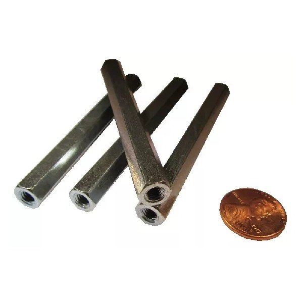 Basic Zinc Plate Steel Female Threaded Standoff, 3/8" Hex, 3.0"
