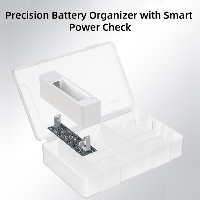 ALFOINE Battery Storage Organizer Box: 20 AA AAA Holder Case