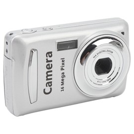2.4 In Portable Camera, 16X Digital Zoom Digital Camera, 1080P 16MP, Auto Focus Camera for Photography Video, HD Display Screen, Digital Camera for Students Teens Adults (Silver