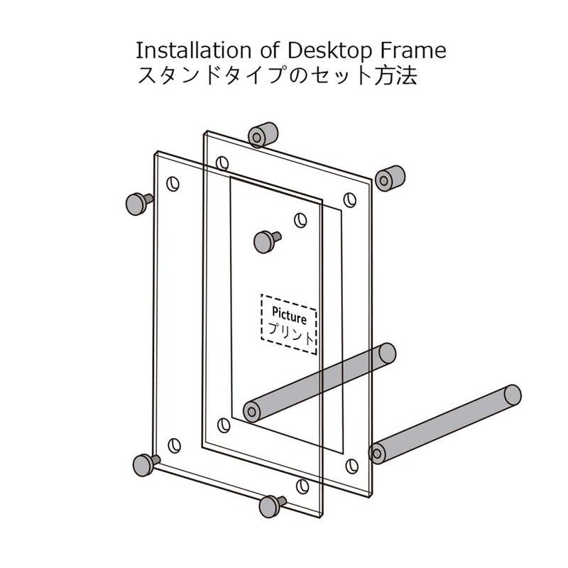 NIUBEE Acrylic Photo Frame, Transparent Picture Frame, Horizontal Tabletop Display,