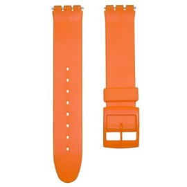 Timewheel 17mm Warm Color Series Replacement Watch Band Compatible for Standard Gents Swatch Watch (Orange)