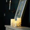 H-BLOSSOM Flickering Flameless Candles Ivory Real Wax Pillar with Embedded