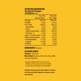 J.C.'S QUALITY FOODS Natural Walnuts, 350 g