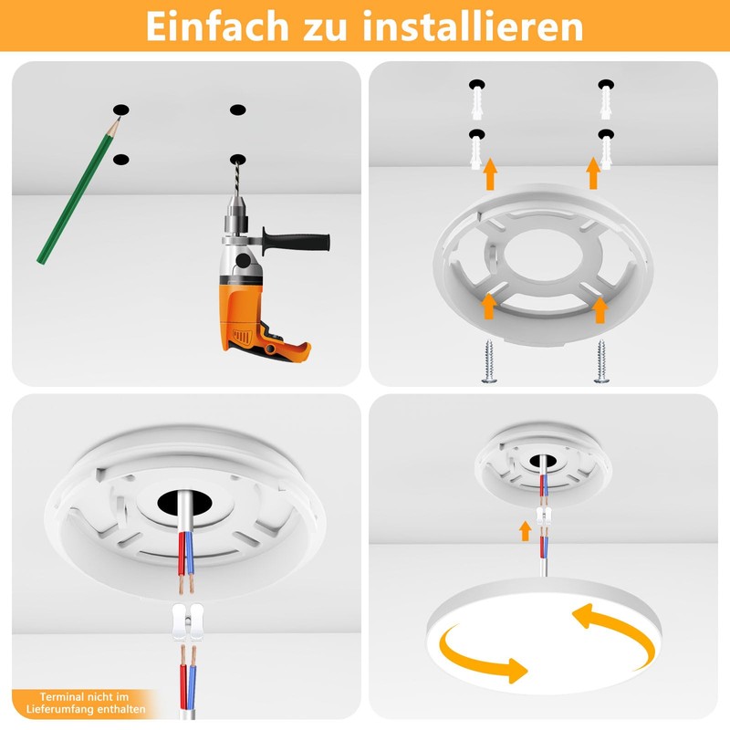 OUILA LED Ceiling Light Dimmable 24 W RGB Colour Changing