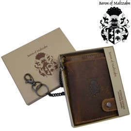 Baron of Maltzahn Wallet With Chain, Biker Wallet BLOOMBERG brown leather