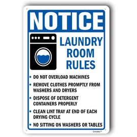 Laundry Room Rules Sign,Laundry Room Sign,Home Decor Sign "Laundry Room Rules" 12"X16" Metal Aluminum Sign