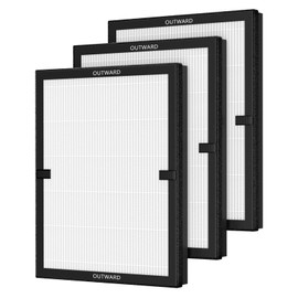 3 Pack E-200 H13 HEPA Air Filter Compatible with LUNINO E-200 Air Purifier Filter Replacement 3 Stage Strong and Efficient Filtration For LUNINO Home Large Room up to 1740sq.ft
