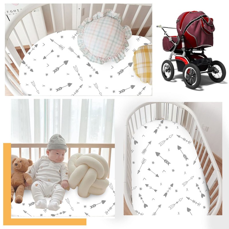 JMITHA Baby Mattress Protector, Fitted Sheets, Set of 3 Fitted