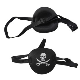 MYUBWTF Black Single Eye Mask, Pirate Skull Crossbone eye patch，Adjustable 3D Eye Patch for Adult and Kid (pirates design)