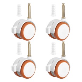 Castors for Children's Furniture, Set of 4 Rubber Cot Castors, Wheels with Brake, Children's Bed Wheels, Suitable for Prams, Cribs, Furniture