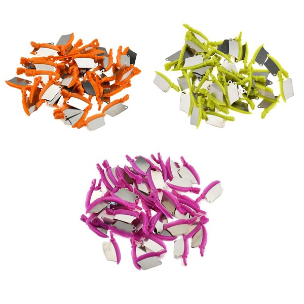 Angzhili 120Pcs/3 Box Dental Plastic Wedge with Metal Blade,Proximal Wedge