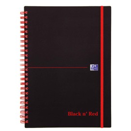Black n' Red A5 Twinwire Poly Cover Notebook - Black/Red