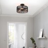 Hchunqjor 3-Light Coastal Black Woven Flush Mount Light Fixture Rustic