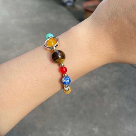 Clataly Solar System Bracelet Universe Galaxy Eight Planets Guardian Stars Bracelets Agate Beaded Bracelet Jewelry Gifts for Women and Men (Elastic bracelet)