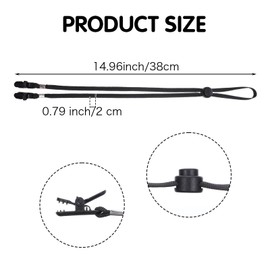 Wanmu 6 Pcs Adjustable Hat Strap Clips Anti-Wind & Anti-Lost Hat Strap for Fishing, Golfing and Other Sports(Black)