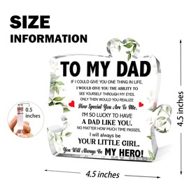Dad Gifts from Daughter,Thank You Gifts for Dads Fathers Day Birthday Christmas,Unique Father Gift Ideas,You Are My Hero Acrylic Puzzle Piece Plaque I would give Decor