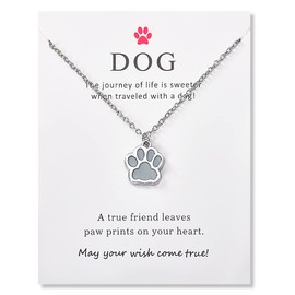 Glow in the Dark Blue Necklaces for Women Silver Dog Paw Print Necklace Choker for Women Men Puppy Dog Lovers Necklace Gifts for Women Girls Adjustable Best Friend Pendant Dog Friendship Necklace