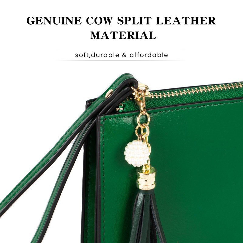 befen Genuine Leather Wristlet Clutch for Women Ultra-Slim Ladies Credit