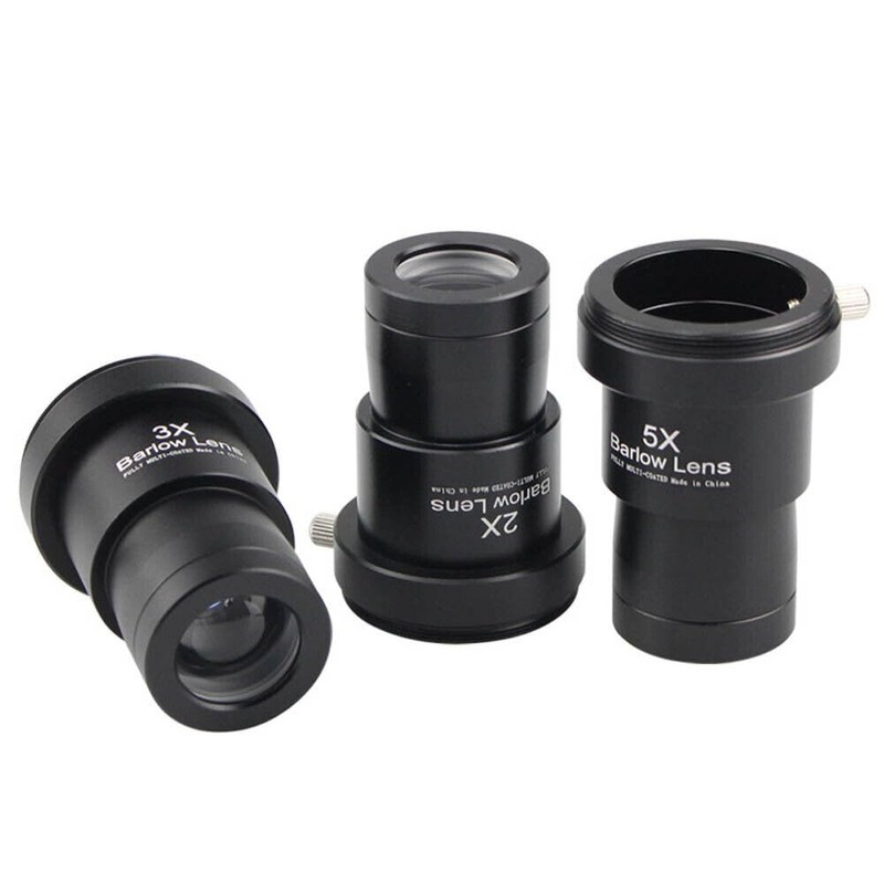 3 Pieces 1.25 inch Astronomical Telescope Barlow Lens 2X 3X