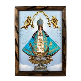 DVDMATINEMOVIES - Our Lady of Saint John of the Lakes , Rustic Frame comes in 24" x 36", 13"x18", 10"x12" inches, San Juan De Los Lagos Cuadro rustico, wall hang, wall decor, General Purposes (Medium - 13"x18" Inches)
