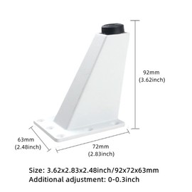 8 Pack Adjustable Furniture Metal Legs 3.62inch, Heavy Duty Table Legs Set DIY Project Legs for Chair Cupboard Sofa (White)