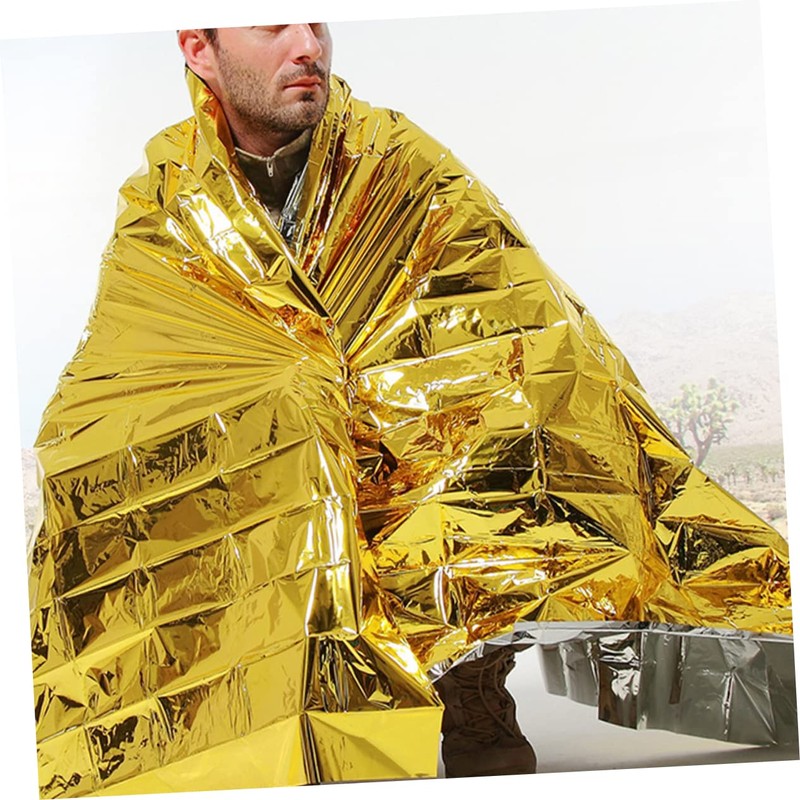 KICHOUSE Camping Blankets Survival Gear Set Reflective Aluminum Foil for