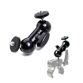 JINGCHEN Magic Arm with Cold Shoe Double Ball Head Multifunction Double Ball Adapter with 1/4" Screw on both ends, 360 Degree Rotation, Multi-Angle Adjustment, Aluminum Compatible with Cameras