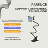 PARENCE. - Gooseneck Adjustable Phone Holder, 360° Rotating Articulated Arm/Universal