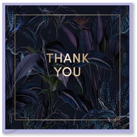 Design By Violet Monteverde Thank You Greeting Card For Her Him Love Best Wishes Thoughtful Present Blank Inside With Purple Envelope Stylish Jungle Design 15cm x 15cm